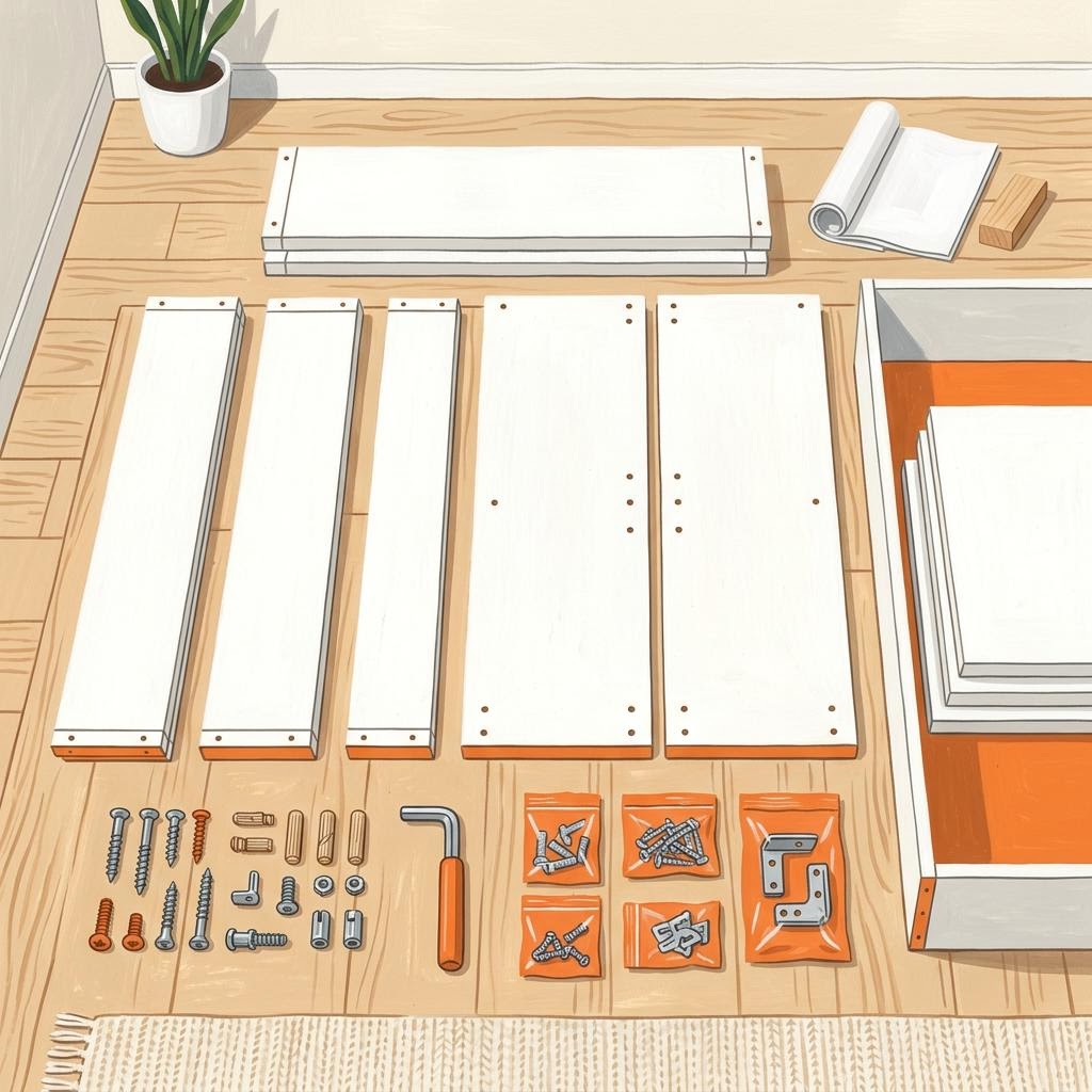 Furniture assembly illustration