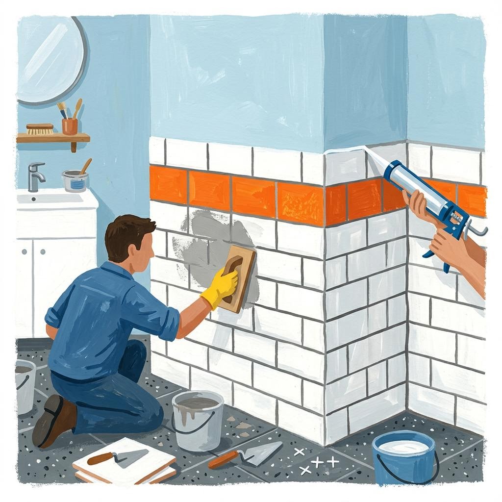 Tiling & sealing illustration